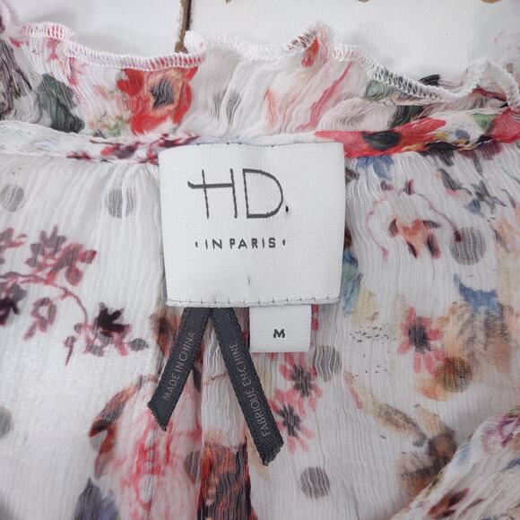 Anthropologie HD in Paris Sheer Floral Blouse, Size Medium - Picture 7 of 8
